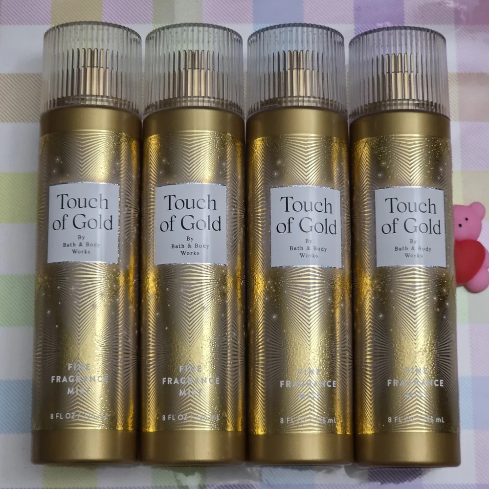 Bath & Body Works Touch of Gold Fine Fragrance Body Mist Set of 4 NEW